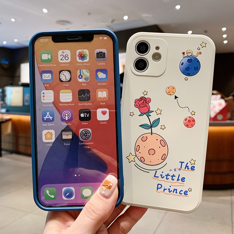 適用蘋果13手機(jī)殼iPhone11小王子12pro情侶14max液態(tài)硅膠手機(jī)殼