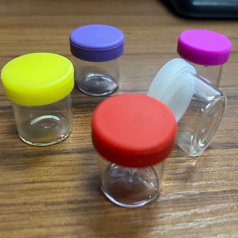 6ML高硼硅玻璃煙膏罐子 帶硅膠蓋霜膏瓶 保鮮玻璃藥品盒