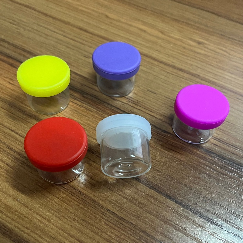 6ML高硼硅玻璃煙膏罐子 帶硅膠蓋霜膏瓶 保鮮玻璃藥品盒