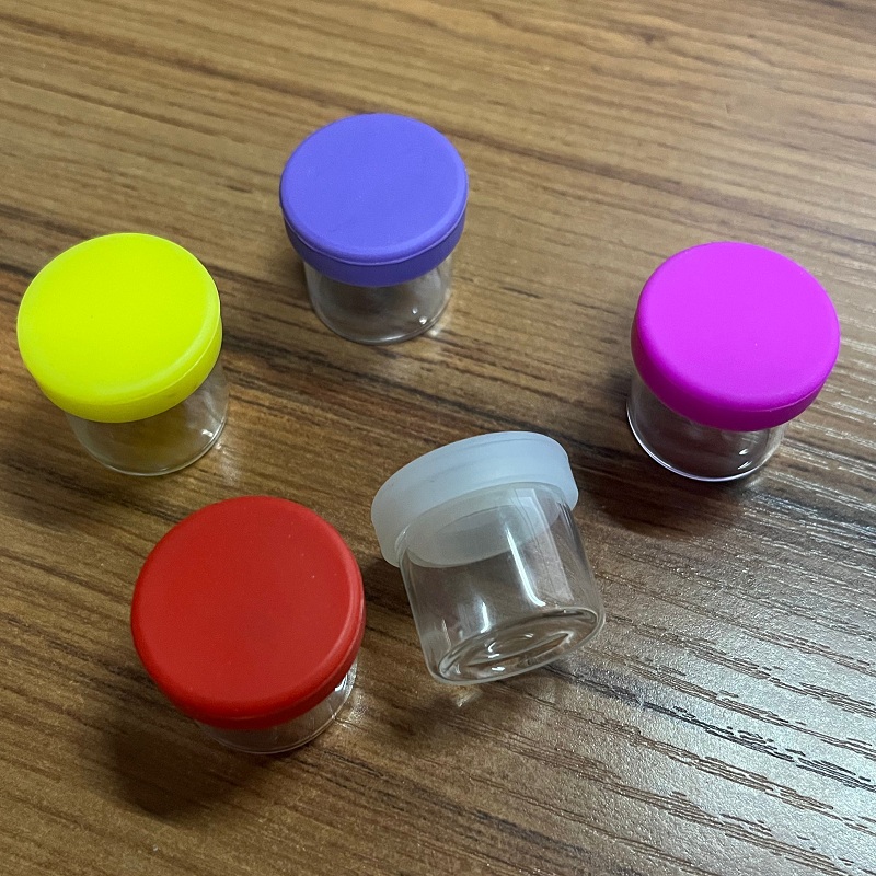 6ML高硼硅玻璃煙膏罐子 帶硅膠蓋霜膏瓶 保鮮玻璃藥品盒